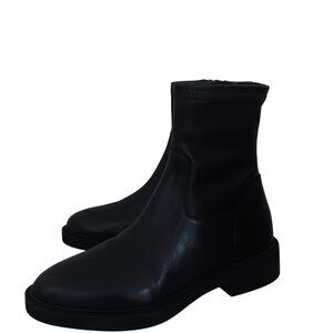 NEW Steve Madden Women's‎ Lazio Black Leather & PU Boot Full Side Zip Size 8.5M